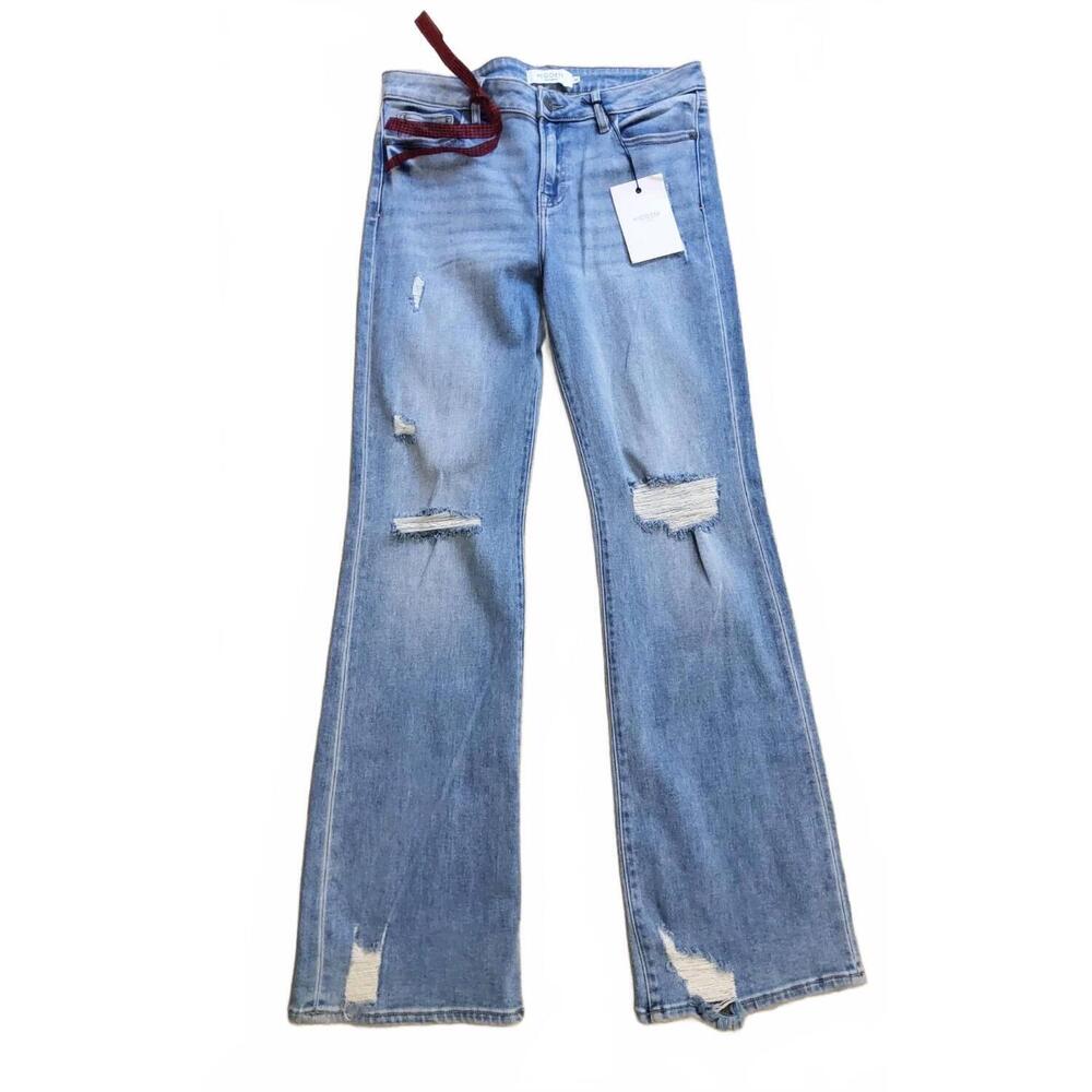 NEW HIDDEN women's ryan high rise bootcut jeans in med light wash